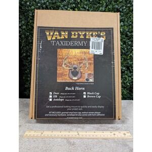 Van Dyke's Taxidermy Buck Horn Mounting Kit Deer Antler Walnut Plaque Black Cap